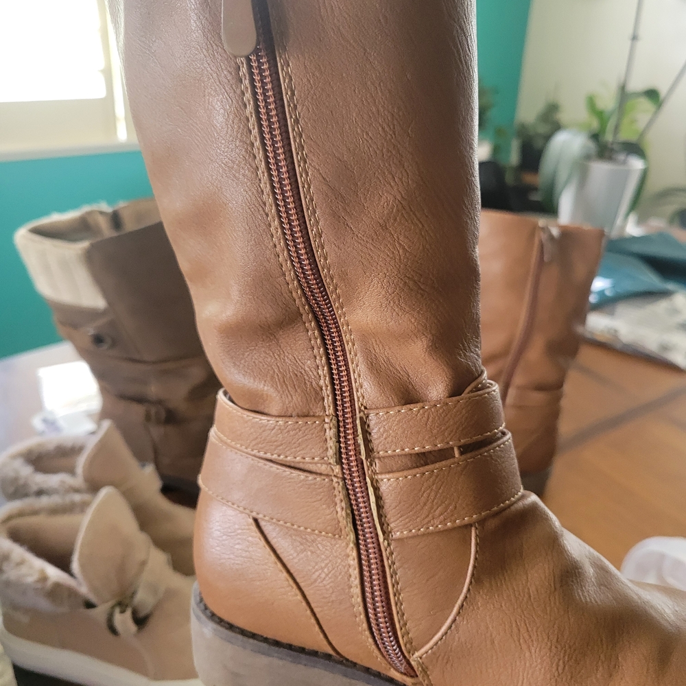BUNDLE OF 3 GIRLS Mixed Brown Mid-Calf Buckle Boots SZ 13 - Picture 3 of 15